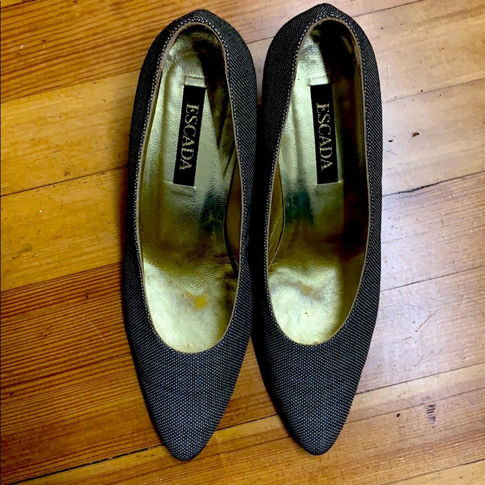 ESCADA VINTAGE Textile Scoop Vamp Pumps